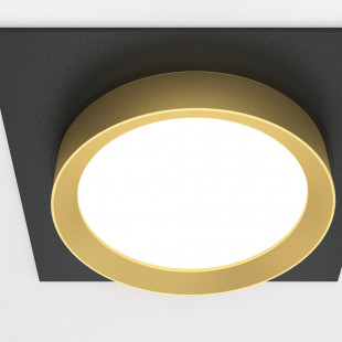Lampa podtynkowa Hoop Maytoni: Elegancki design, czarno-złoty akcent
