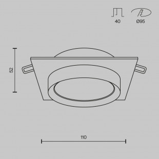 Lampa podtynkowa Hoop Maytoni: Elegancki design, czarno-złoty akcent