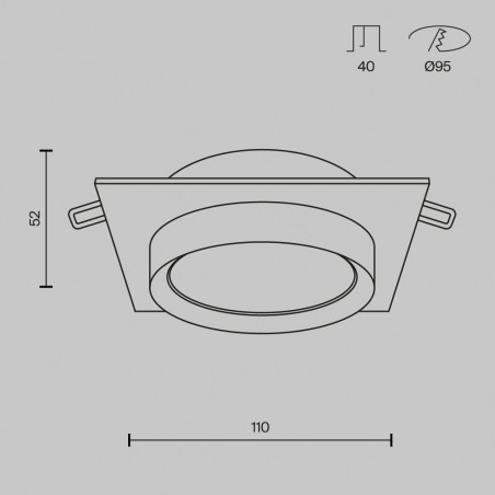 Lampa podtynkowa Hoop Maytoni: Elegancki design, czarno-złoty akcent