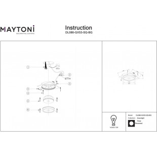 Lampa podtynkowa Hoop Maytoni: Elegancki design, czarno-złoty akcent