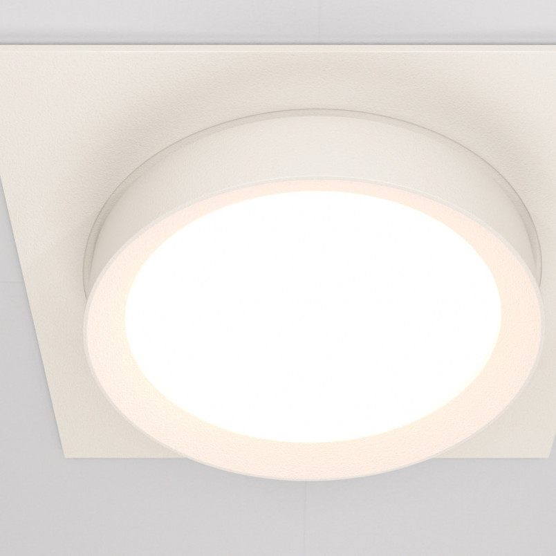 Lampa podtynkowa Hoop biała Maytoni | Downlight kwadratowy