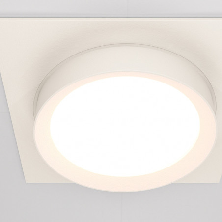 Lampa podtynkowa Hoop biała Maytoni | Downlight kwadratowy