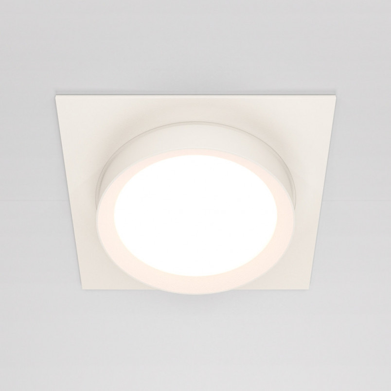 Lampa podtynkowa Hoop biała Maytoni | Downlight kwadratowy
