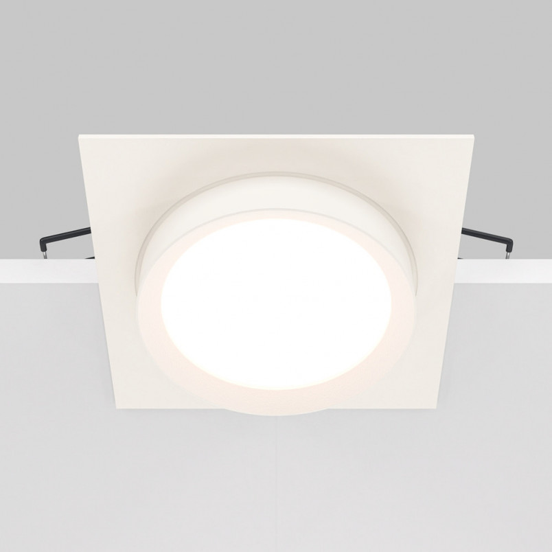 Lampa podtynkowa Hoop biała Maytoni | Downlight kwadratowy
