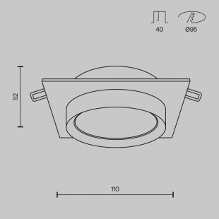 Lampa podtynkowa Hoop biała Maytoni | Downlight kwadratowy