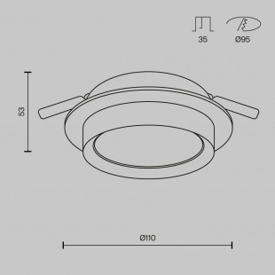 Lampa Hoop Maytoni - Elegancki downlight wpuszczany, biały
