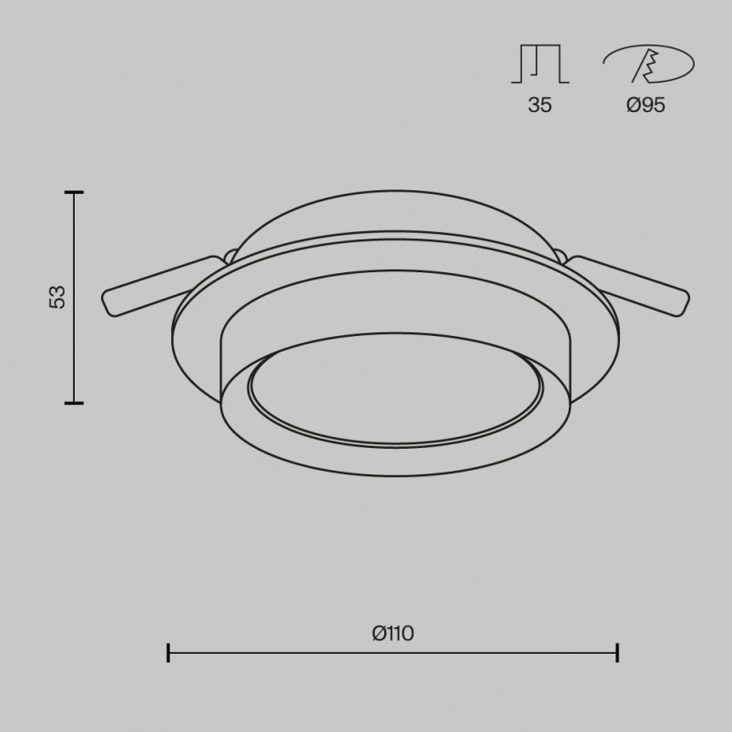 Lampa Hoop Maytoni - Elegancki downlight wpuszczany, biały