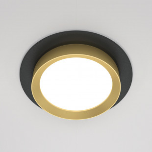 Lampa Hoop Maytoni: Elegancki spot podtynkowe czarno-złoty | Światło