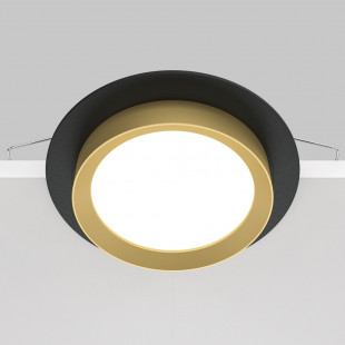 Lampa Hoop Maytoni: Elegancki spot podtynkowe czarno-złoty | Światło