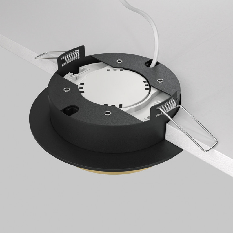Lampa Hoop Maytoni: Elegancki spot podtynkowe czarno-złoty | Światło