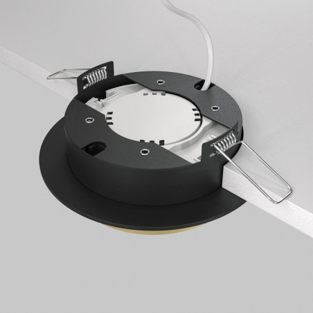 Lampa Hoop Maytoni: Elegancki spot podtynkowe czarno-złoty | Światło