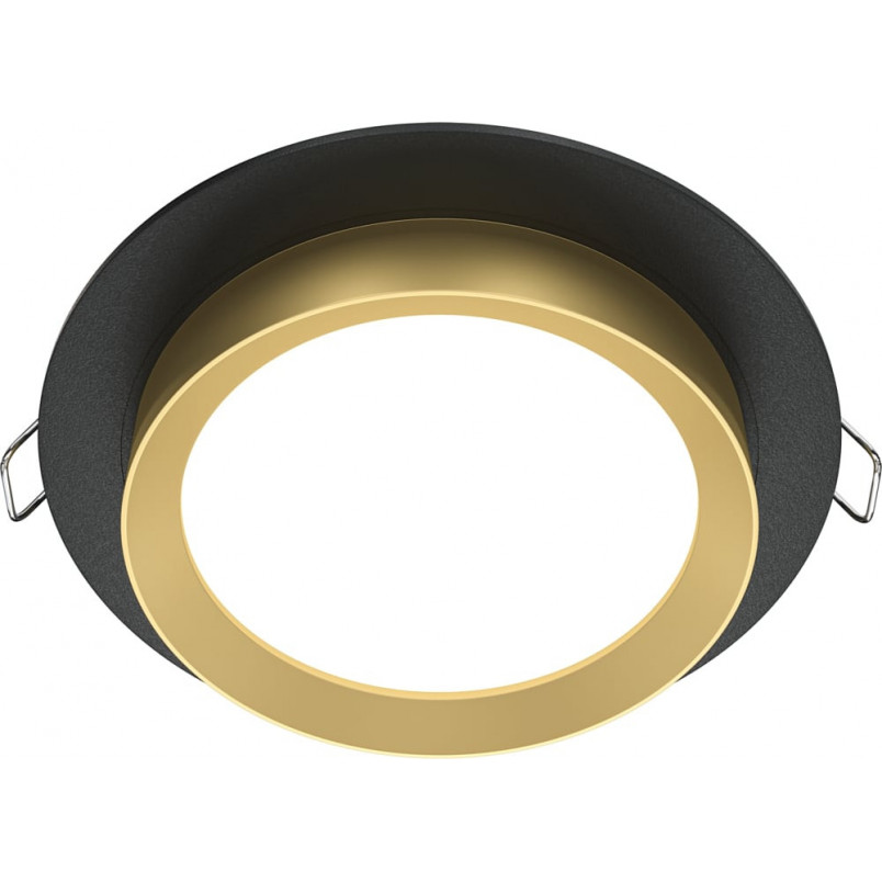 Lampa Hoop Maytoni: Elegancki spot podtynkowe czarno-złoty | Światło