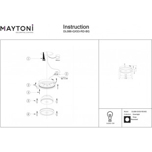 Lampa Hoop Maytoni: Elegancki spot podtynkowe czarno-złoty | Światło