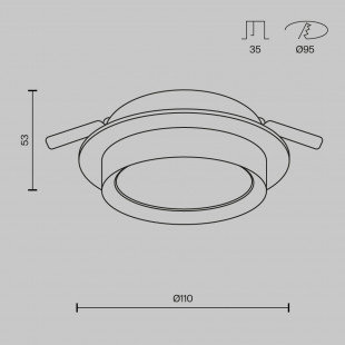 Lampa Hoop Maytoni: Elegancki spot podtynkowe czarno-złoty | Światło