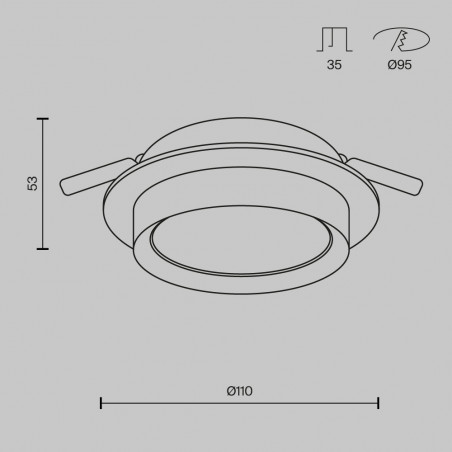 Lampa Hoop Maytoni: Elegancki spot podtynkowe czarno-złoty | Światło