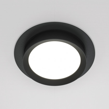 Lampa podtynkowa Hoop Maytoni | Okrągły spot czarny 11cm