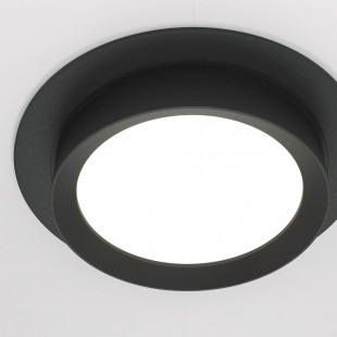 Lampa podtynkowa Hoop Maytoni | Okrągły spot czarny 11cm