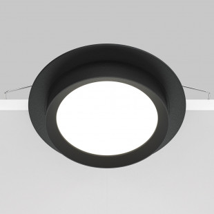 Lampa podtynkowa Hoop Maytoni | Okrągły spot czarny 11cm