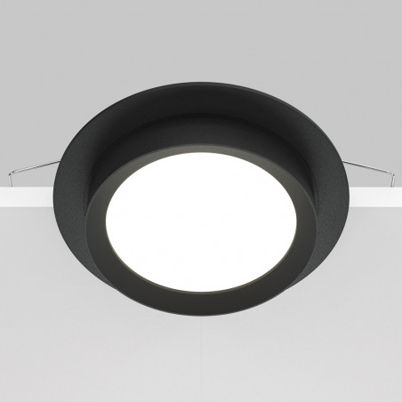 Lampa podtynkowa Hoop Maytoni | Okrągły spot czarny 11cm