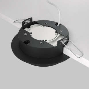Lampa podtynkowa Hoop Maytoni | Okrągły spot czarny 11cm