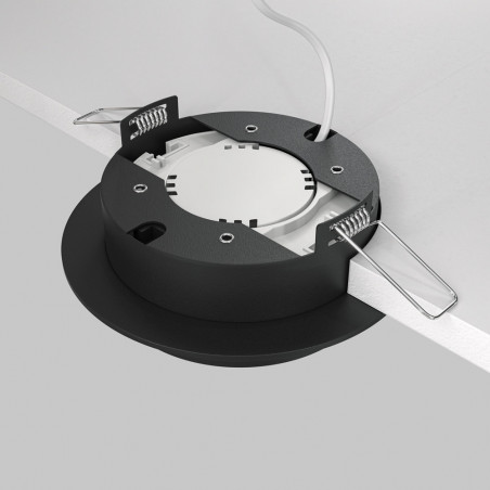 Lampa podtynkowa Hoop Maytoni | Okrągły spot czarny 11cm
