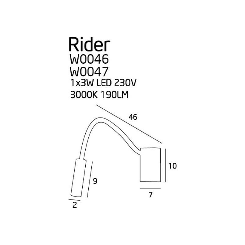 Kinkiet Rider LED czarny - MaxLight | Nowoczesne oświetlenie