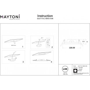 Lampa Stockton LED biała Maytoni - Downlight do łazienki IP44