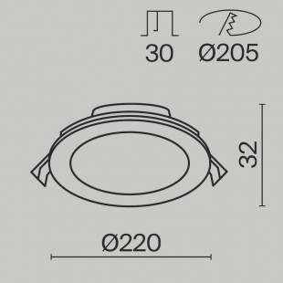 Lampa Stockton LED biała Maytoni - Downlight do łazienki IP44