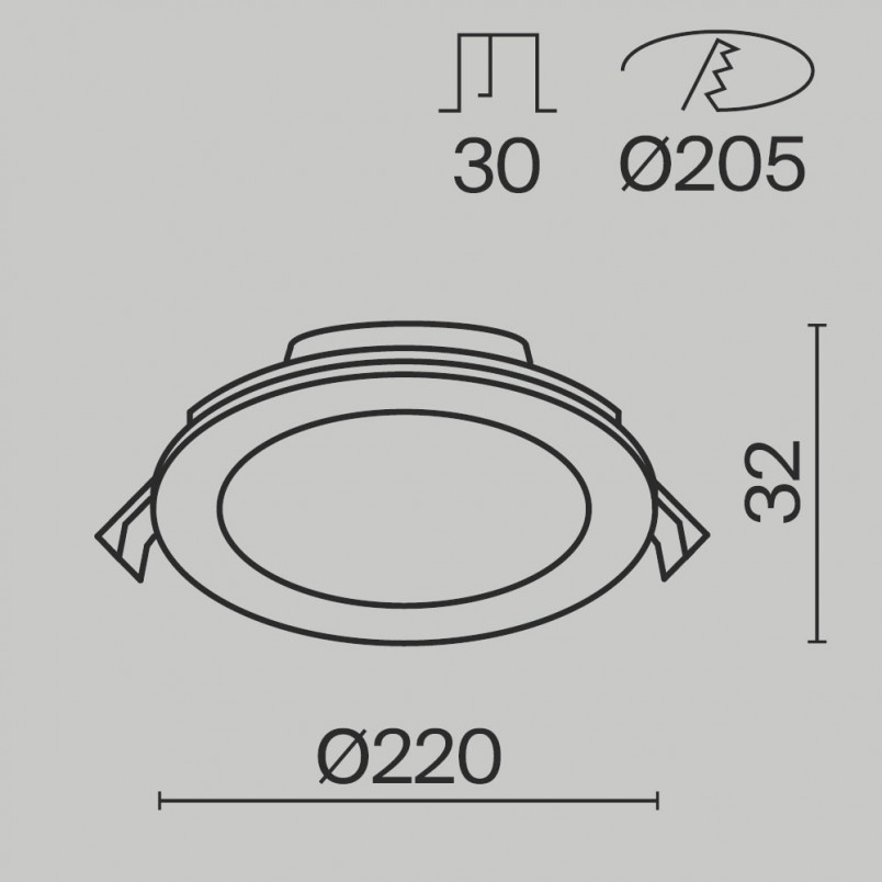 Lampa Stockton LED biała Maytoni - Downlight do łazienki IP44