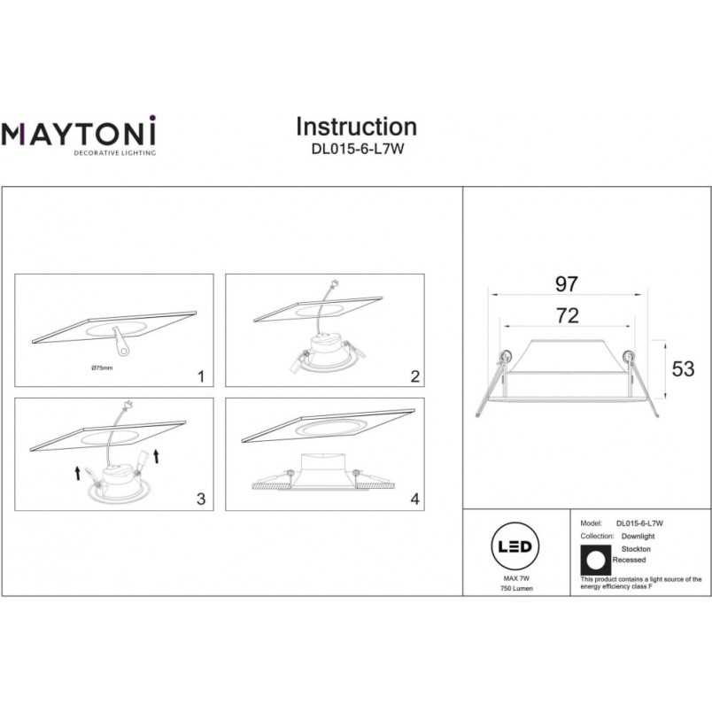 Lampa Stockton LED Maytoni: Biała, Podtynkowa, IP44 - Kup Teraz!