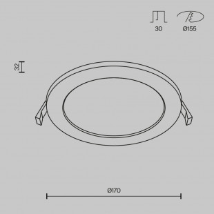 Lampa Stockton LED biała Maytoni - Downlight do łazni IP44