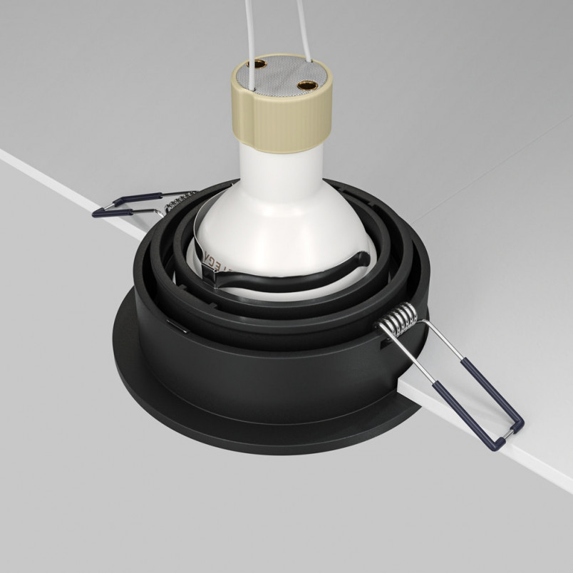 Lampa podtynkowa Atom II Maytoni - czarna, spot GU10