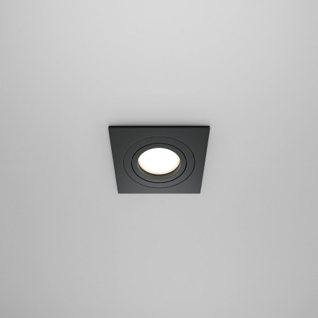 Lampa podtynkowa Maytoni Atom - Czarna, Kwadratowa, GU10