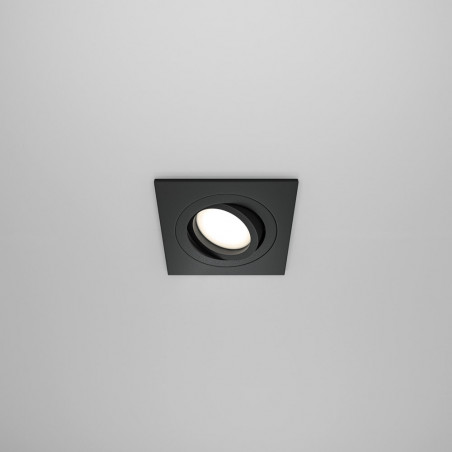 Lampa podtynkowa Maytoni Atom - Czarna, Kwadratowa, GU10