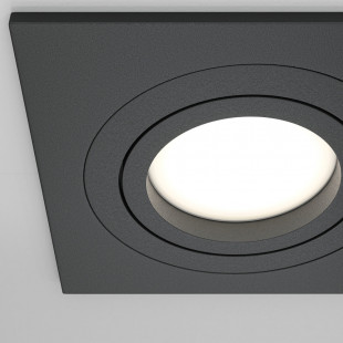 Lampa podtynkowa Maytoni Atom - Czarna, Kwadratowa, GU10