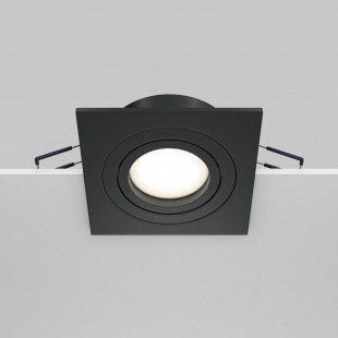 Lampa podtynkowa Maytoni Atom - Czarna, Kwadratowa, GU10