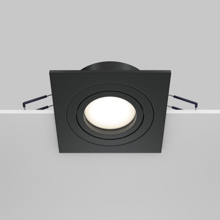 Lampa podtynkowa Maytoni Atom - Czarna, Kwadratowa, GU10