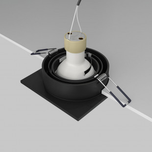 Lampa podtynkowa Maytoni Atom - Czarna, Kwadratowa, GU10