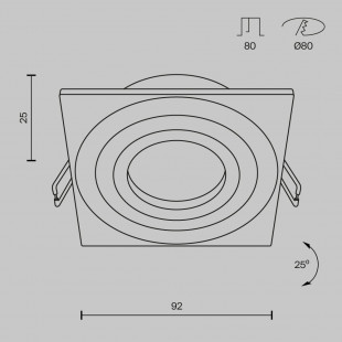 Lampa podtynkowa Maytoni Atom - Czarna, Kwadratowa, GU10