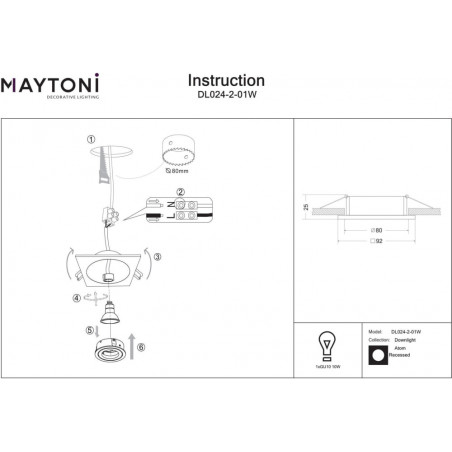 Lampa podtynkowa Atom Maytoni - nowoczesny design |