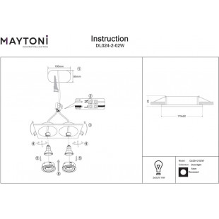 Lampa podtynkowa Atom 2xGU10 biała Maytoni | Sklep z oświetleniem