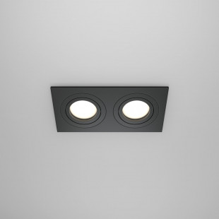Lampa podtynkowa Atom Maytoni 2 spoty - Czarna, Metal