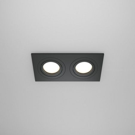 Lampa podtynkowa Atom Maytoni 2 spoty - Czarna, Metal