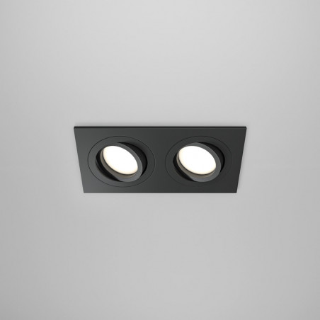 Lampa podtynkowa Atom Maytoni 2 spoty - Czarna, Metal