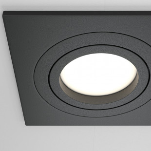 Lampa podtynkowa Atom Maytoni 2 spoty - Czarna, Metal