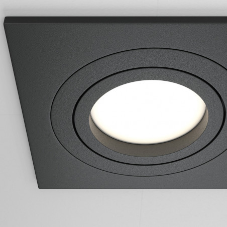 Lampa podtynkowa Atom Maytoni 2 spoty - Czarna, Metal