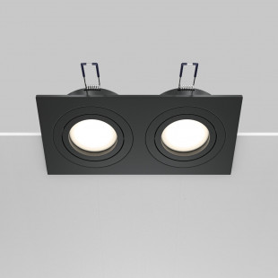 Lampa podtynkowa Atom Maytoni 2 spoty - Czarna, Metal