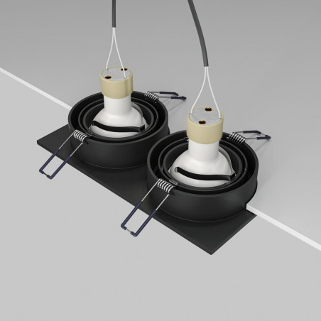Lampa podtynkowa Atom Maytoni 2 spoty - Czarna, Metal