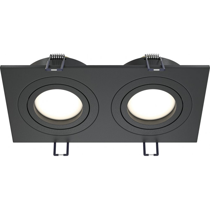Lampa podtynkowa Atom Maytoni 2 spoty - Czarna, Metal