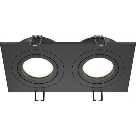 Lampa podtynkowa Atom Maytoni 2 spoty - Czarna, Metal